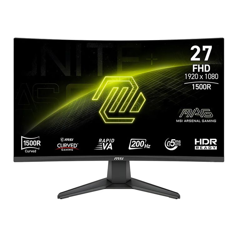 Monitor Gamer Curvo MAG 276CF 27, 200Hz, 0.5ms, Panel Rapid VA, Full HD