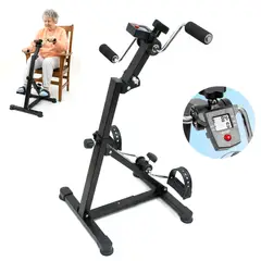 PERUMASSAGE - Pedalera Dual Manual de Rehabilitación para Brazos y Piernas con Monitor Digital