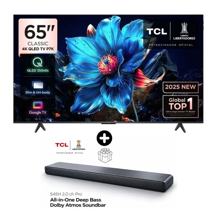 Televisor 65" 65P7K QLED Google TV 4K UHD + Soundbar S45H