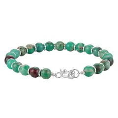 GENERICO - Pulsera Mujer Piedra Jaspe Imperial Regalo Mamá Plata 950