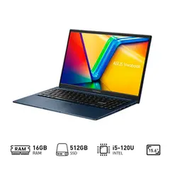 ASUS - LAPTOP VIVOBOOK 15 INTEL CORE 5 120U X1504VA 90NB13Y1-M02EA0 RAM 16GB DDR4 SSD 512GB 15.6"