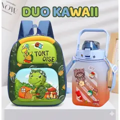 GENERICO - Dúo Kawaii Súper Cute Mochila + Tomatodo Tortuga