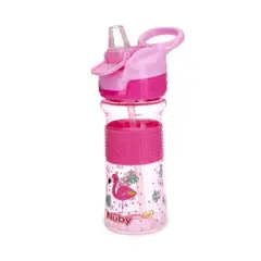 NUBY - Botella Tomatodo Thirsty Kids 360ml Sport Botón Rosado
