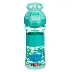NUBY - Botella Tomatodo Thirsty Kids 360ml Sport Botón Verde
