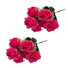 FLORIPA - Pack de 2 Bouquets De 9 Rosas Artificiales De 42Cm GPB25361-9ROS FLORIPASTORE