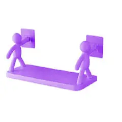 GENERICO - Estante Repisa Flotante Organizador de Pared Humanoide Morado pack 3 unidades