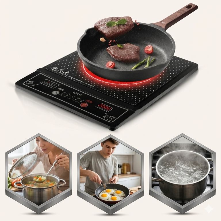 Placa de Inducción Eléctrica Multiusos - Ideal para Departamentos y Camping