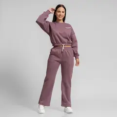 ONHUL - Conjunto buzo polera y jogger palazzo morado para mujer