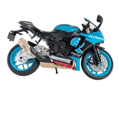 DIECAST MASTER - Moto Colección Yamaha R1M Escala 1: 9 Celeste Con Luz