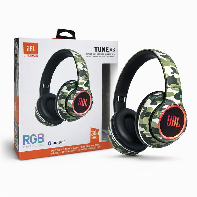 Audífonos Bluetooth Wireless Camuflaje Verde