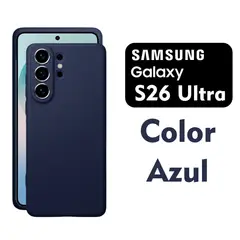 ASIA IMPORT - Case Silicone Compatible para Samsung S26 ULTRA AZUL con Marca