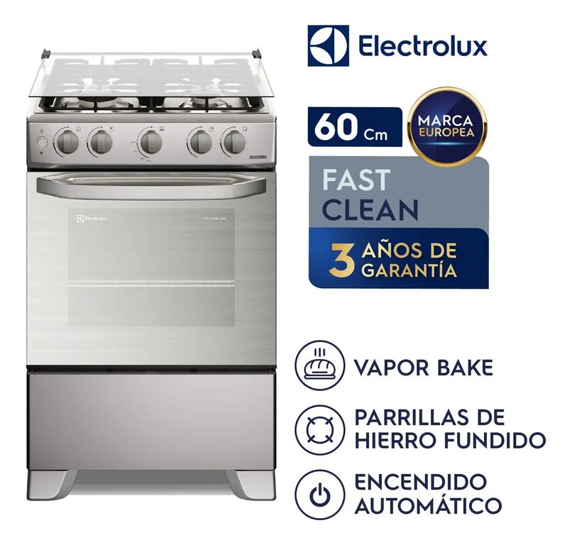 Cocina Gas 4 Hornillas VaporBake Silver FE4GMR