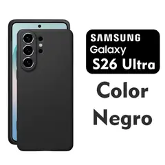ASIA IMPORT - Case Silicone Compatible para Samsung S26 ULTRA NEGRO con Marca