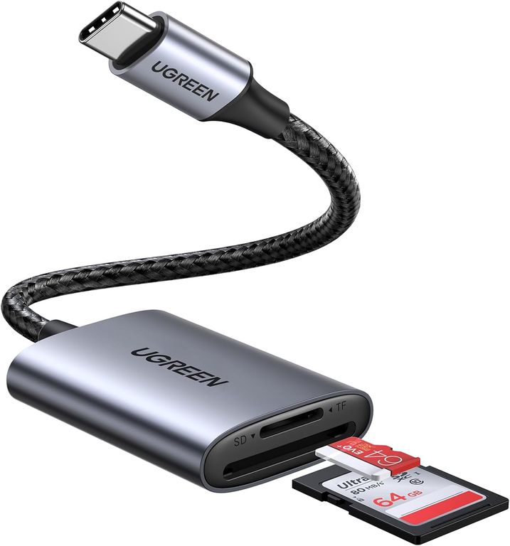 Lector de tarjetas de memoria Usb-C para tarjetas Micro SD Y TFT Aluminio CM401