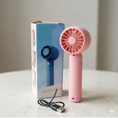 GENERICO - Ventilador de mano portátil recargable con 2 velocidades Rosado