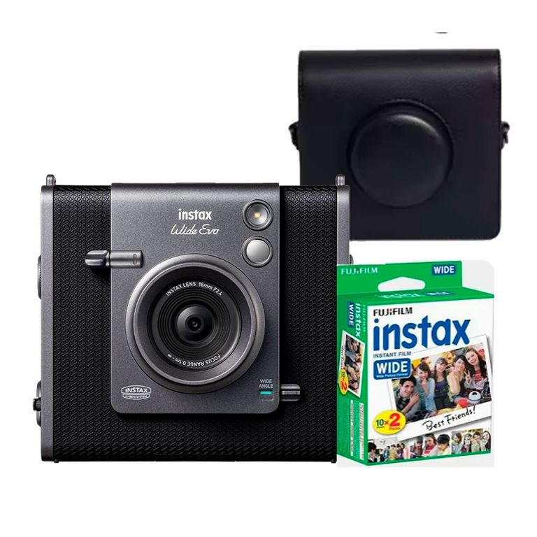 Camara Instax Wide Evo Black + Estuche Negro+ Pelicula x 20