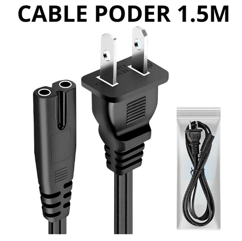 Cable De Poder Tipo 8 Universal 1.5 Metros