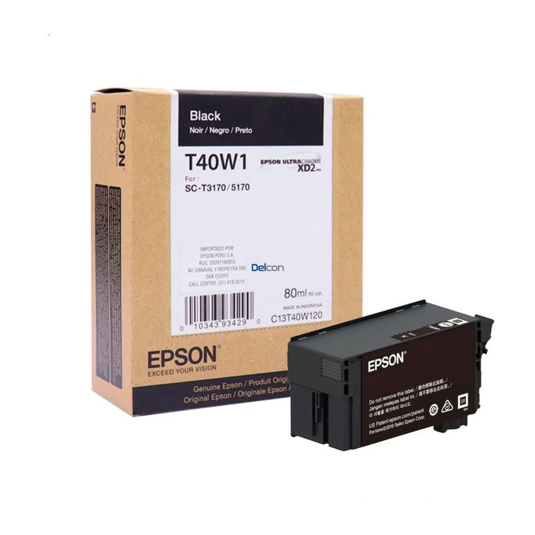 Tinta T40W120 Negro Original 80 ml UltraChrome XD2 SureColor T3170 T5170.