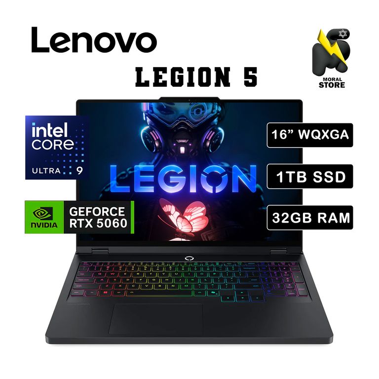 LAPTOP LEGION 5 16IAX10 / INTEL CORE ULTRA 9 -275HX /32 GB RAM /1 TB SSD/RTX 5060 /16.0 WQXGA