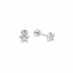 SANTORAL - Aretes Abridores Estrella Mini Brillos - Plata