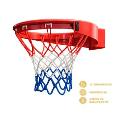 GENERICO - ARO DE BÁSQUET PROFESIONAL ACERO SÓLIDO MEDIDA OFICIAL 40cm.DIAMETRO