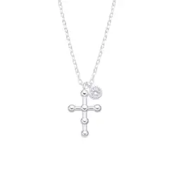 SANTORAL - Collar Cruz Punto de Luz - Plata