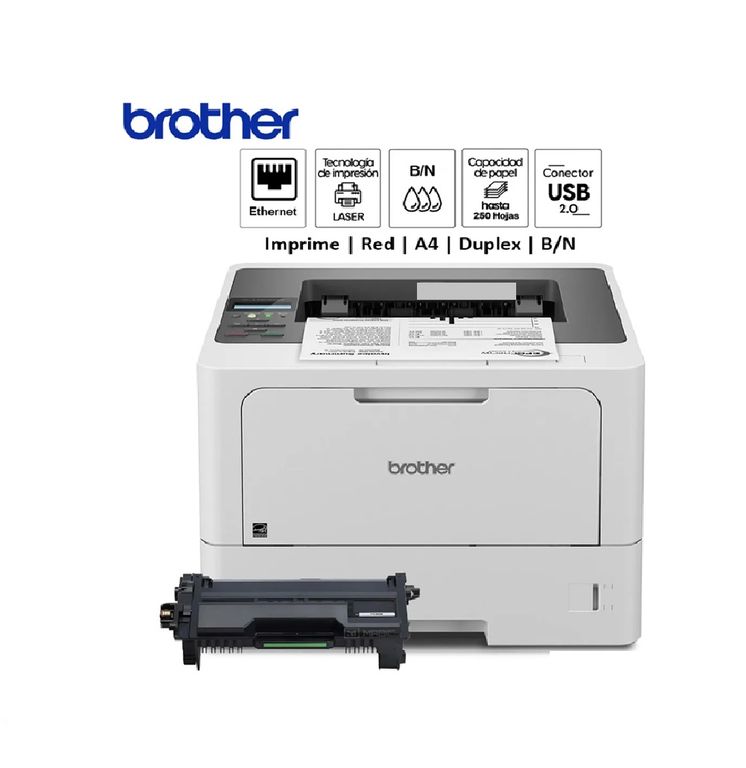 Impresora láser HL-L5210DN A4, Ethernet,Duplex, 48ppm- Monocromatica