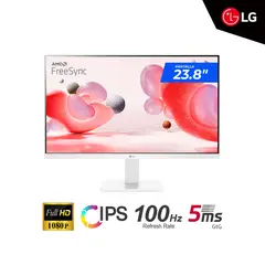 LG - MONITOR 24MR400-W 23.8" IPS FHD 1920 x 1080 100Hz 5ms FreeSync BLANCO