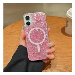 GENERICO - CASE IFANS CON MAGSAFE EPOXY PARA IPHONE 16 ROSA