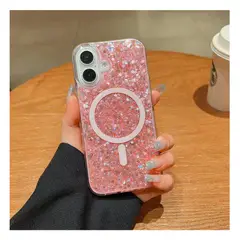 GENERICO - CASE IFANS CON MAGSAFE EPOXY PARA IPHONE 16 ROSA CLARO