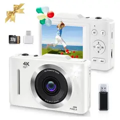 GIOIO - Cámara Digital Compacta Con Autofoco 4k 48 Mp Cámara Web