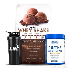 SYNTRAX - Whey Shake 5 LB - Proteina - Chocolate Shake + Creatina Applied Nutrition 500 G + Shaker