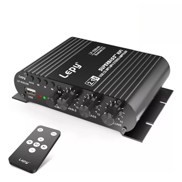 Amplificador 2.1 Hifi Stereo Subwoofer Con Bluetooth Usb 12v