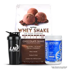 SYNTRAX - Whey Shake 5 LB - Proteina - Chocolate Shake + Creatina Evogen 300 G + Shaker
