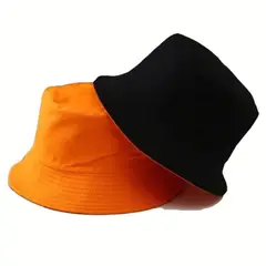 GENERICO - Bucket Hat Reversible Naranja-Negro Unisex