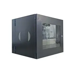 NACIONAL - Gabinete de pared 10RU capacidad negra diseño compacto ventilación lateral