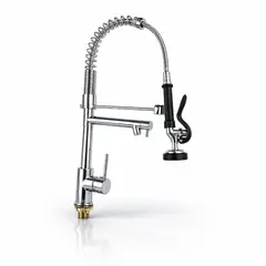 G HORSE - Grifo Mezcladora Cocina HORSE Profesional 360°doble salida Acero Inoxidable Uso industrial