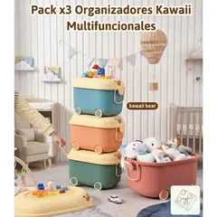 GENERICO - Organizador de almacenamiento Kawaii Juego de 3 piezas
