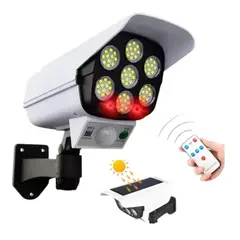 GENERICO - Lámpara Solar LED Tipo Cámara de Seguridad con Sensor de Movimiento y Control Remoto