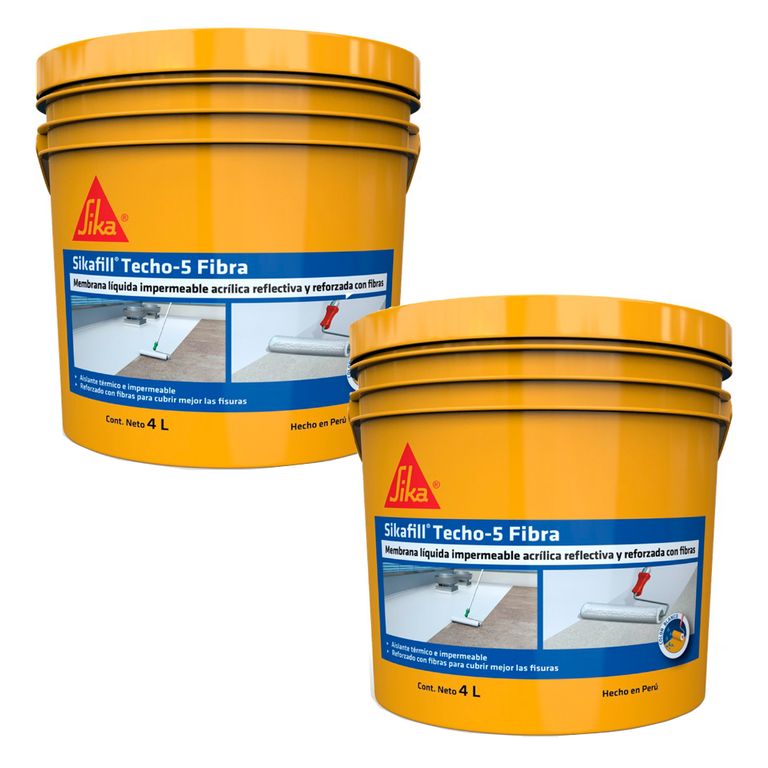 Pack 2 Impermeabilizantes para techos con fibra gris x 4lt