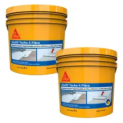 GENERICO - Pack 2 Impermeabilizantes para techos con fibra gris x 4lt