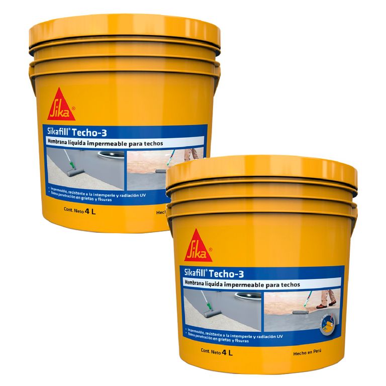 Pack 2 Impermeabilizantes para techos gris x 4lt