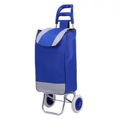 GENERICO - Carreta coche de mercado para transporte hasta 40kg - Azul