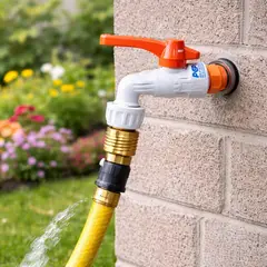 GENERICO - Grifo Caño Jardín y Lavandería PVC Pesado Blanco Teflon PCP