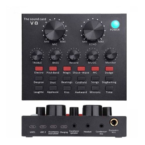Interfaz de Audio V8 para estudio de grabación