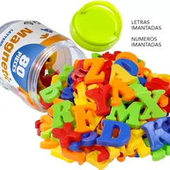 FIRST TOY - Juego Letras Y Números Imantados Para Niños 80 Piezas