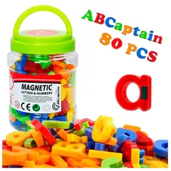 FIRST TOY - Juego Letras Y Números Magneticos Para Niños 80 Piezas