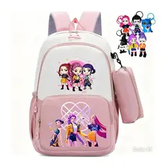 GENERICO - MOCHILA ESCOLAR KPOP CON CARTUCHERA Y ACCESORIO