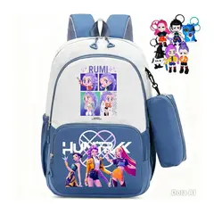 GENERICO - MOCHILA ESCOLAR KPOP CON CARTUCHERA Y ACCESORIO