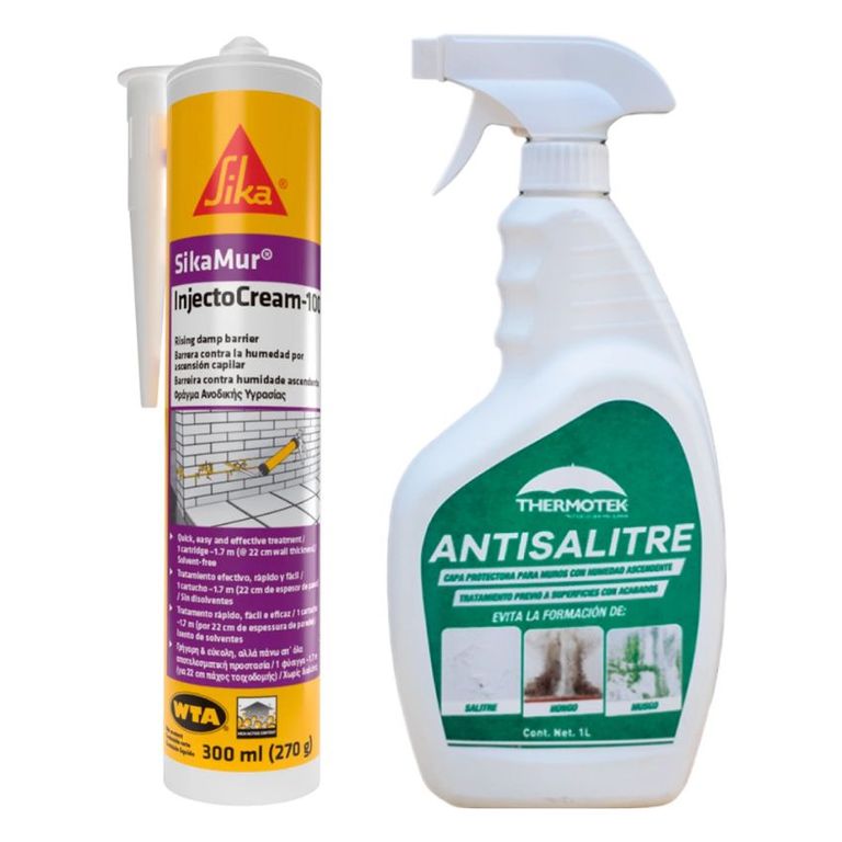 Pack Sellador de barrera impermeabilizante x 300 ml + Thermotek antisalitre x 1 lt
